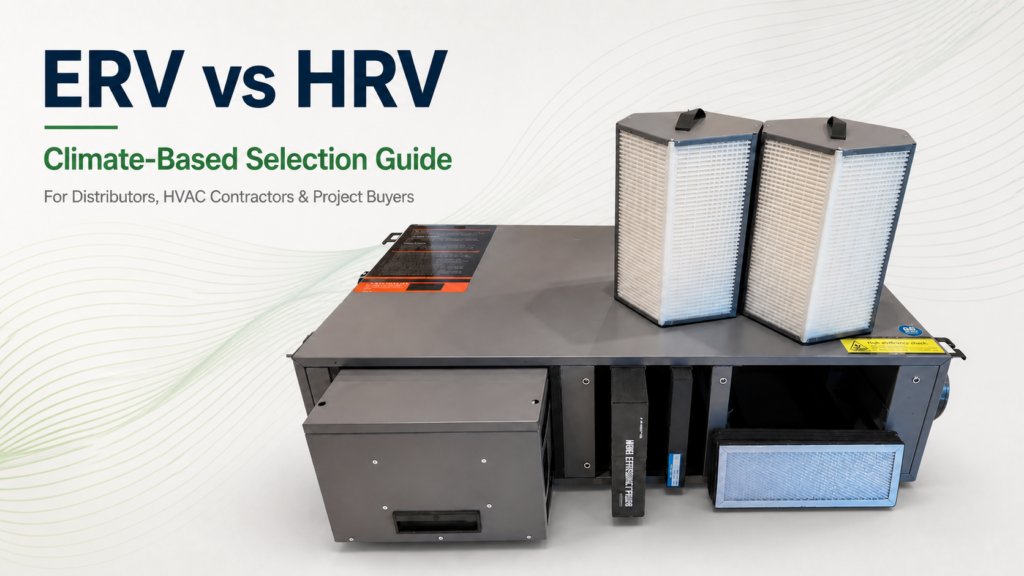 ANQR residential energy recovery ventilator used in an ERV and HRV climate selection guide