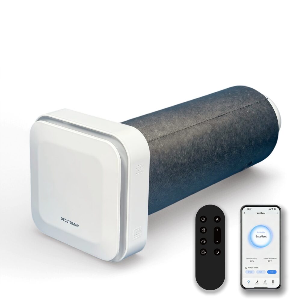 Smart Ductless Wall-mounted HRV Fresh Air System Filter Tuya Wifi