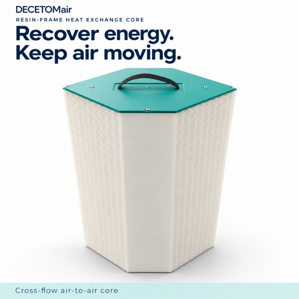 Resin-Frame Air-to-Air Heat Exchange Core