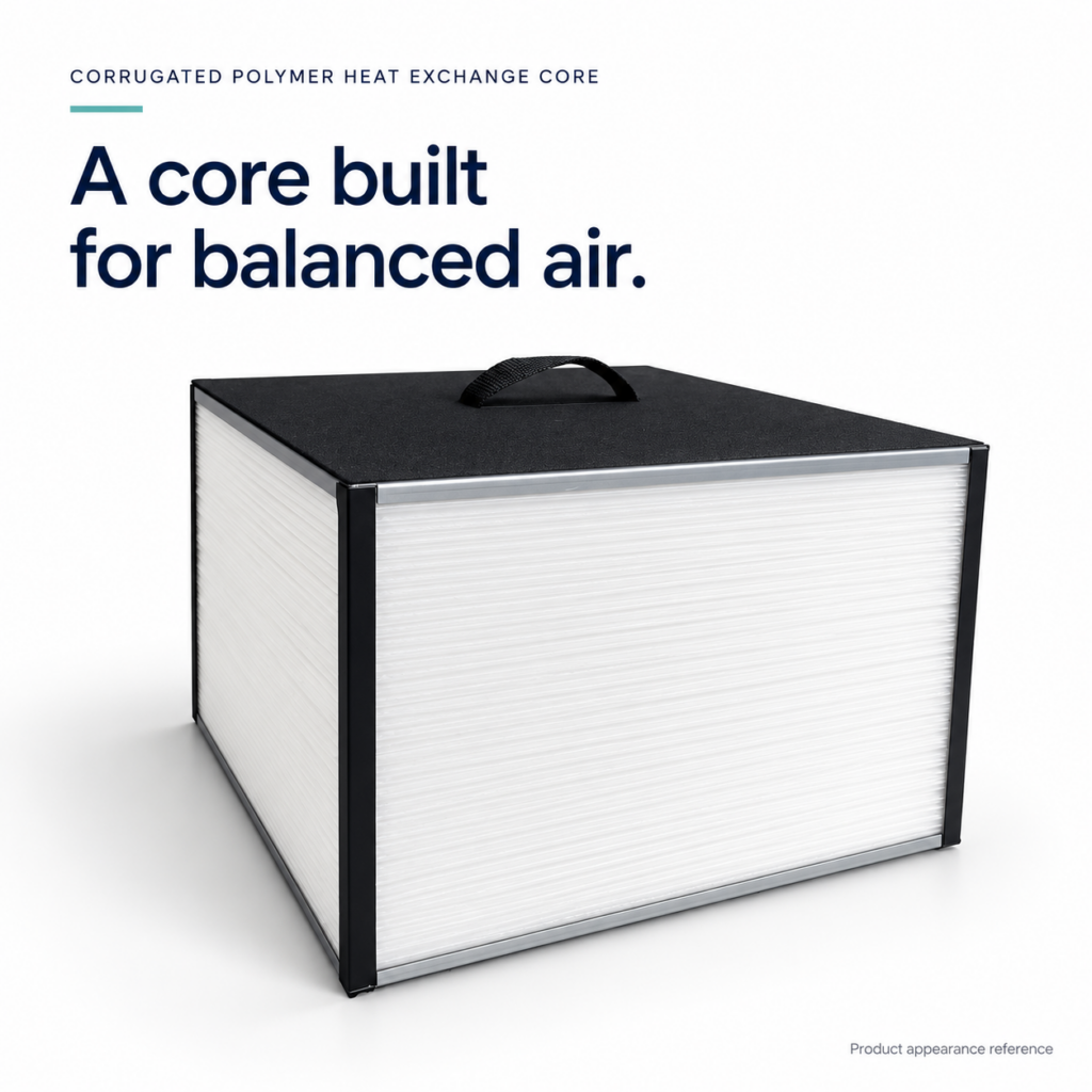 Corrugated Polymer Total Heat Exchange Core
