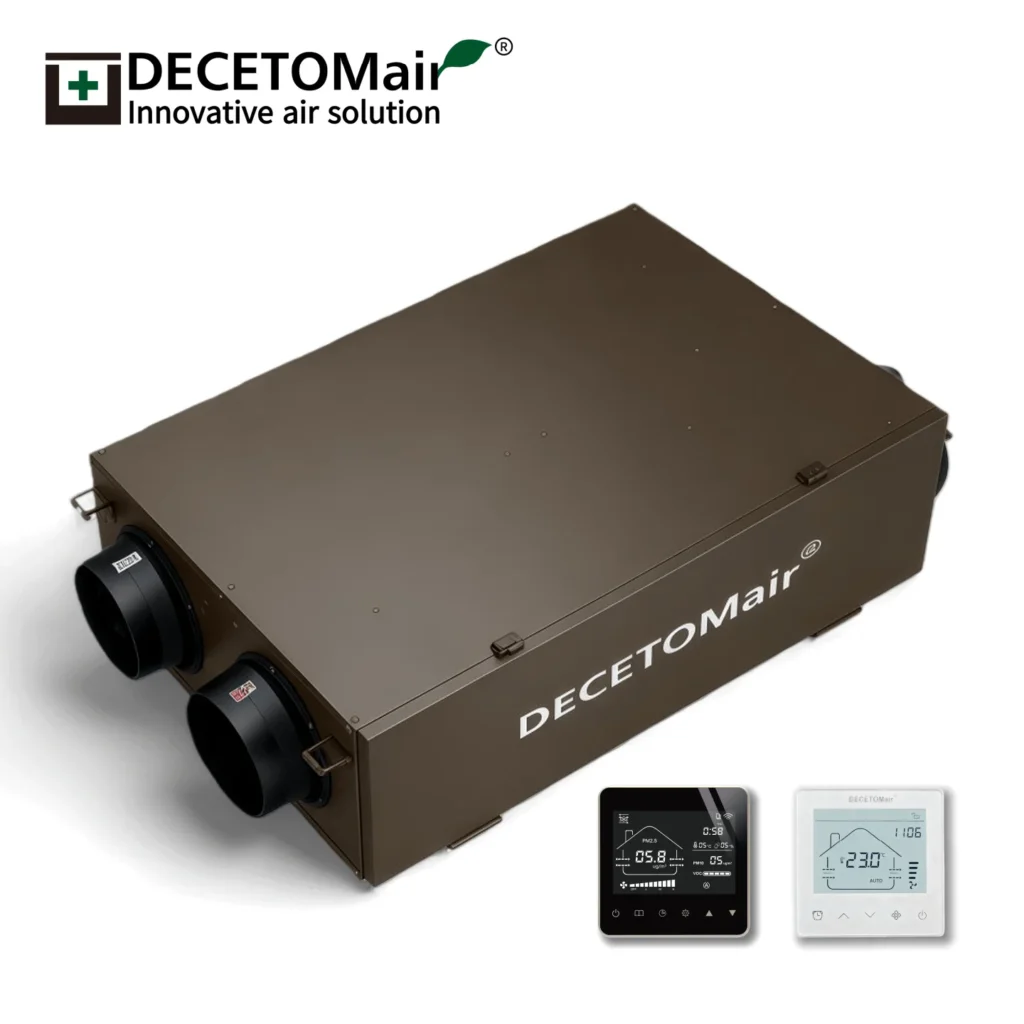 Decetomairsmall Commercial Erv Unit 600 Cmh Fresh For System Hepa Office Shop Cafe Restaurant Bathroom Ultra Quiet Wifi Control