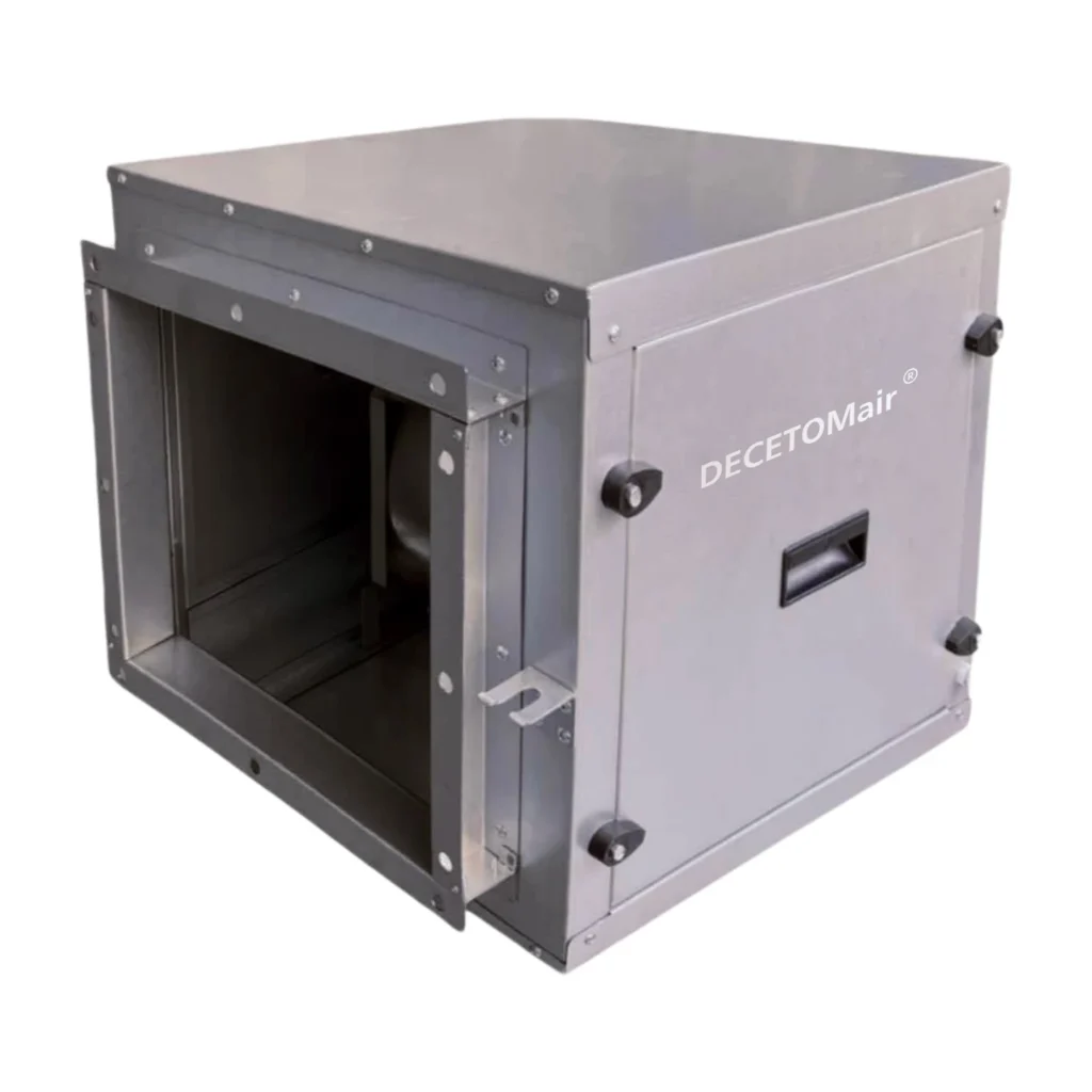 Commercial Rectangle Centrifugal Fan Box High Efficiency Low Noise Ventilation Exhaust System Hospital Galvanized Steel Ac 45db